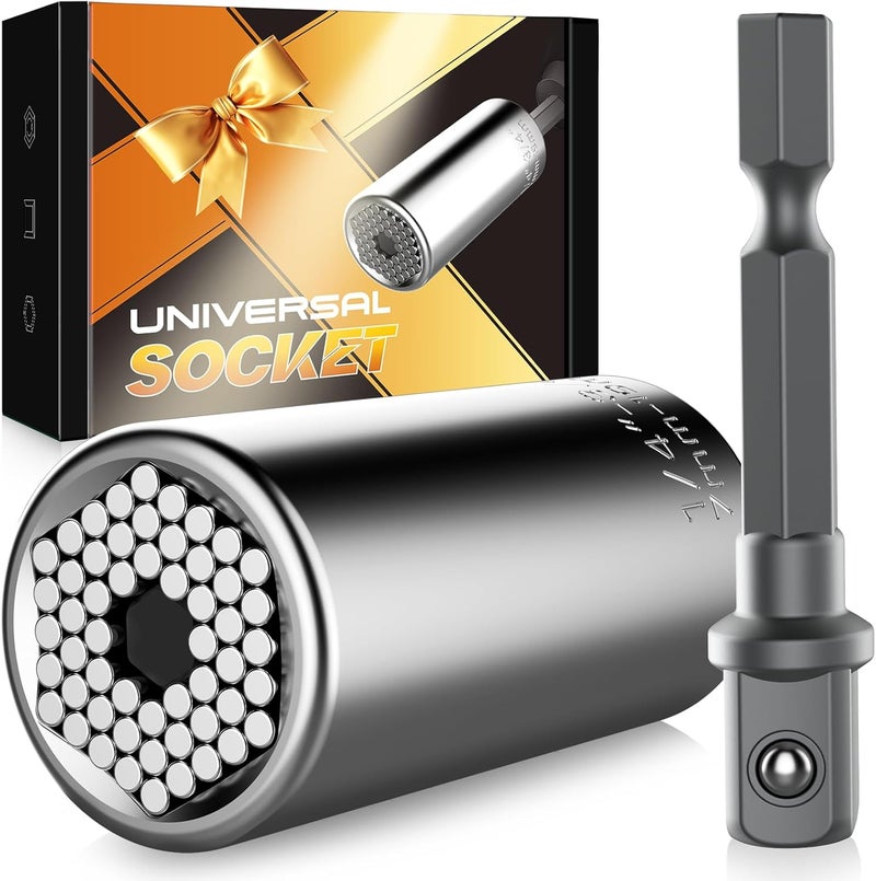 KUSONKEY Valentines Day Gifts for Him, Super Universal Socket Tools Gifts Stocking Stuffers for Men,Professional 7mm-19mm Tool Sets with Power Drill Adapter,Cool Gadgets for Him,Dad,Grandpa,Boyfriend - Image 1